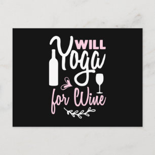 Yoga Lover Will Yoga For Wine Postcard
