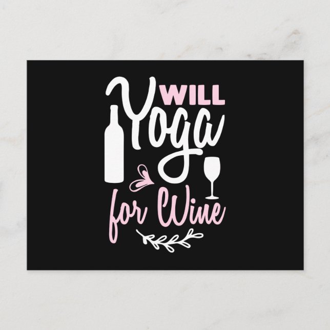 Yoga Lover | Will Yoga For Wine Postcard (Front)