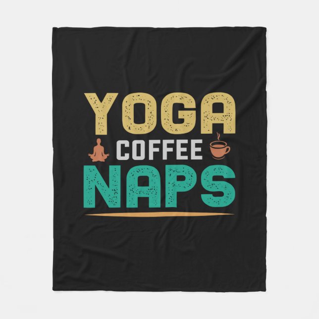 Yoga Lover | Yoga Coffee Naps Fleece Blanket (Front)