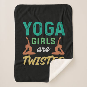 Yoga Lover   Yoga Girls Are Twisted Sherpa Blanket