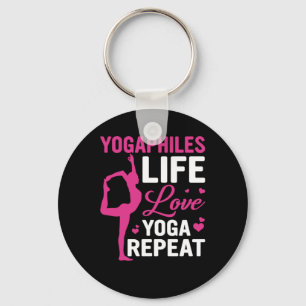Yoga Lover   Yoga Life Love Yoga Repeat Key Ring