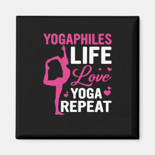 Yoga Lover   Yoga Life Love Yoga Repeat Magnet