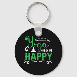 Yoga Lover   Yoga Make Me Happy Key Ring