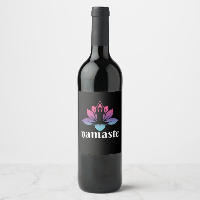 Yoga Lover | Yoga Namaste Wine Label (Front)