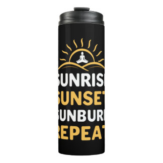 Yoga Lover | Yoga Sunrise Sunset Sunburn Repeat Thermal Tumbler