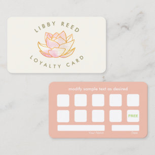 Yoga Loyalty 10 Visit Punch Business Card