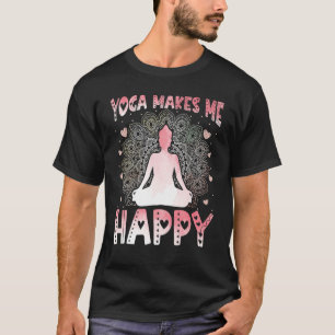 Yoga Makes More Happy Watercolor Zen Yoga Yogi T-Shirt