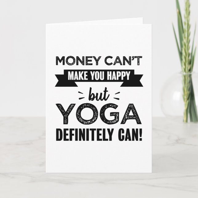 Yoga makes you happy Funny Gift Card (Front)