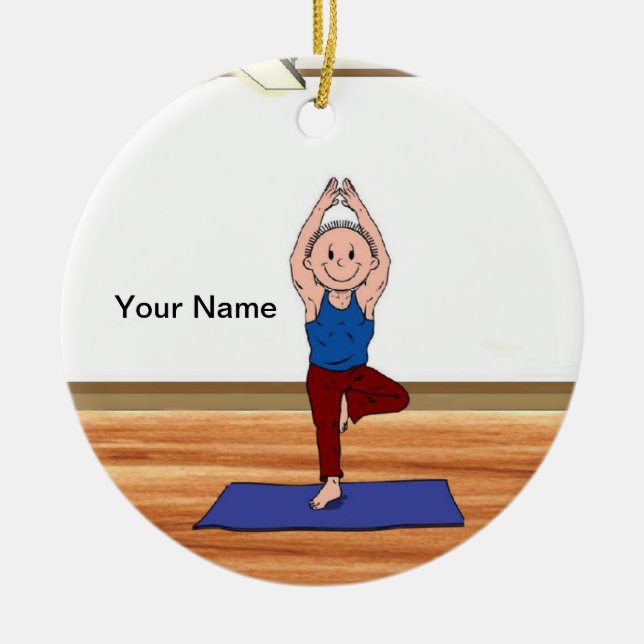Yoga - Male Ceramic Tree Decoration (Front)