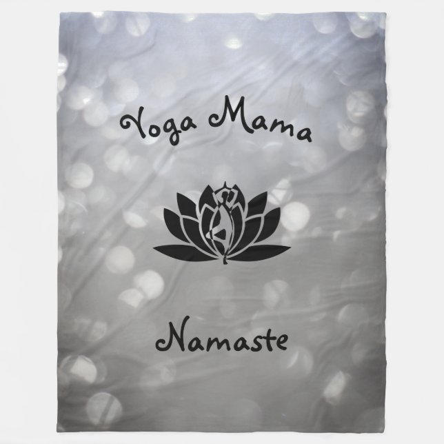 Yoga Mama Namaste design Fleece Blanket (Front)