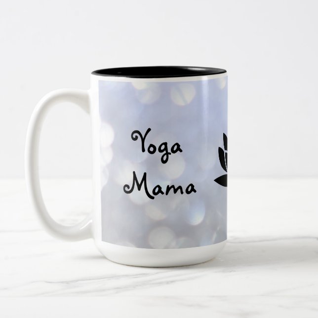 Yoga Mama Namaste design Two-Tone Coffee Mug (Left)
