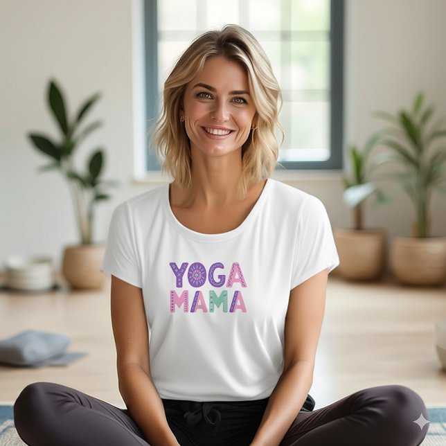Yoga Mama Retro Boho Women's T-Shirt (Creator Uploaded)