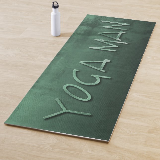Yoga Man green rustic Mat (In Situ)