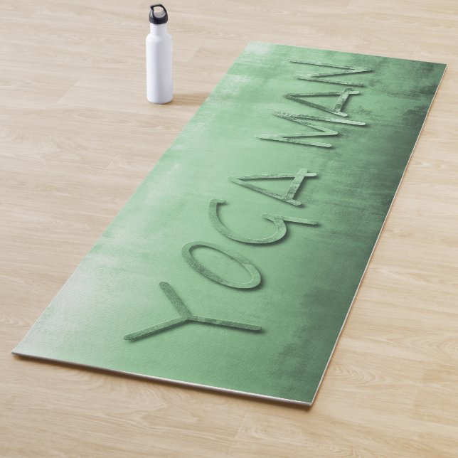 Yoga Man Pistachio Grey White rustic Mat (In Situ)