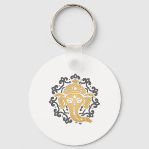 Yoga Mandala Elephant Hindus Dharma Chakra Hinduis Key Ring