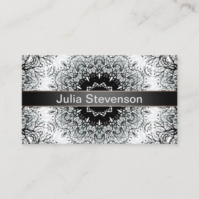 Yoga, mandala, fishnet business card (Front)