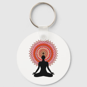 Yoga Mandala Moroccan Seated Design,yoga Gift Idea Key Ring