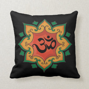 Yoga Mandala Om Front Tree of Life Back Cushion