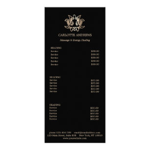 Yoga Mandala Salon Price List Rack Card