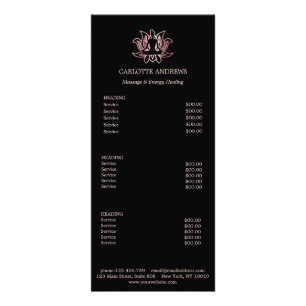 Yoga Mandala Salon Price List Rack Card