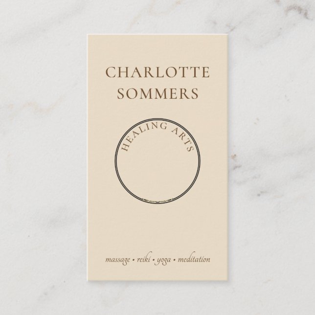 Yoga Massage Henna Hands  Business Card (Front)