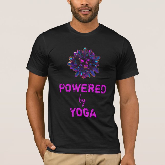 *~* Yoga Master Purple Crystal Sphere Black T-Shirt (Front)