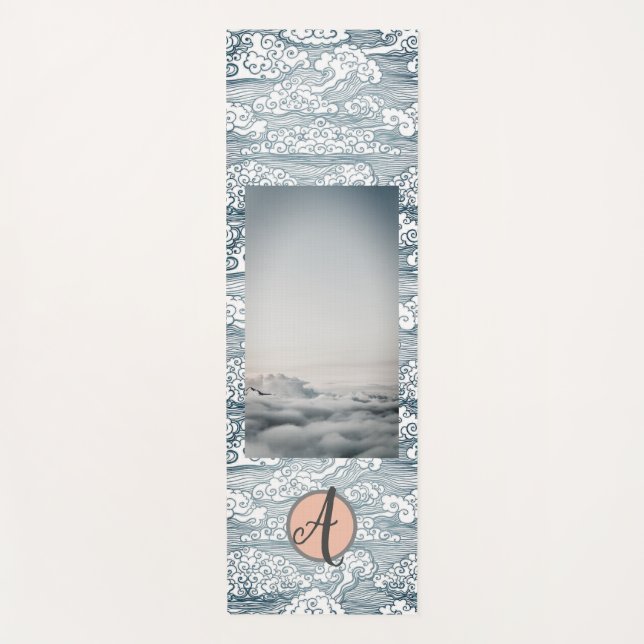 YOGA MAT A MONOGRAM AND CLOUD PATTERN (Front)
