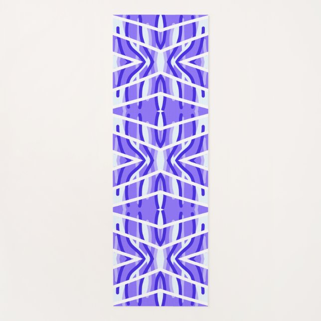 Yoga Mat, Cute white purple classic pattern   Mat (Front)