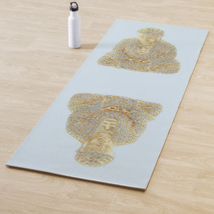 Yoga Mat Gold Rhinestone Buddha