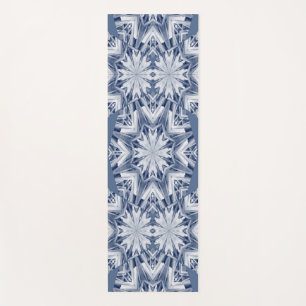 Yoga Mat, Grey & White floral pattern design Mat