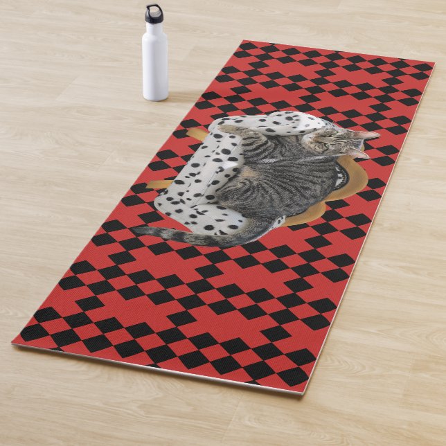Yoga Mat Lazy Cat Geometric Shapes (In Situ)