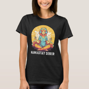 Yoga Meditate Exhale Inhale Tipsy Drinking Namasta T-Shirt