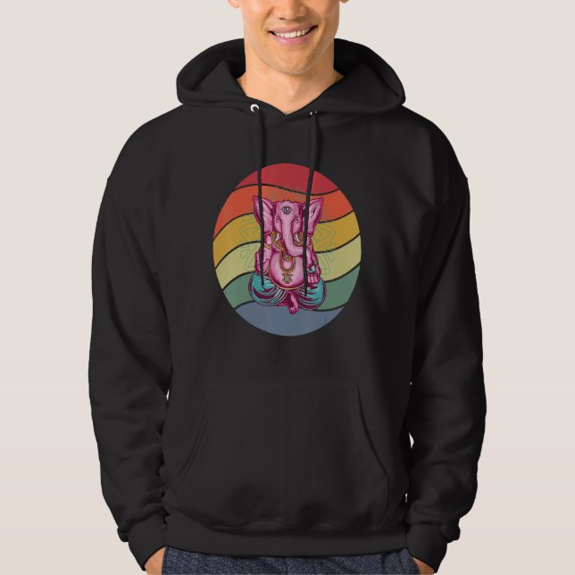 Yoga Meditating Elephant Hoodie (Front)