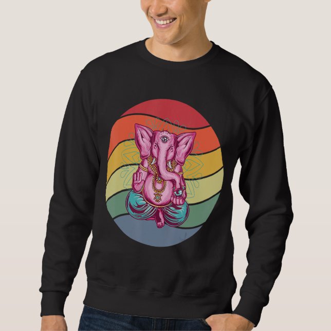 Yoga Meditating Elephant Sweatshirt (Front)