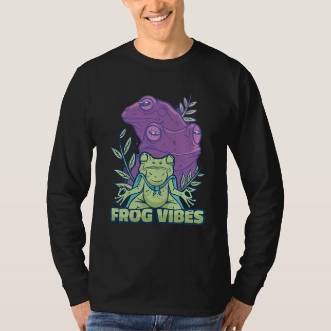 Yoga Meditating Frog  T-Shirt (Front)
