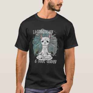 Yoga Meditating Llama Llamastay Social Distancing T-Shirt