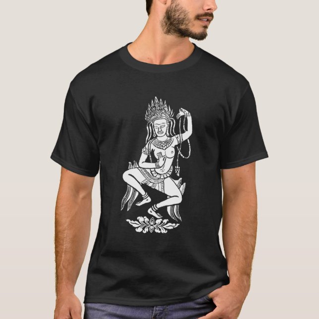 Yoga Meditation Apsara Dance Nymph Buddhist Street T-Shirt (Front)