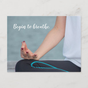 Yoga Meditation Begin to breathe finger round Postcard