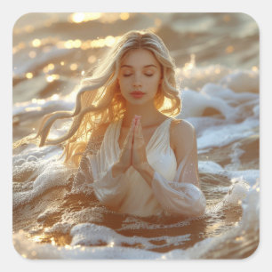 YOGA - MEDITATION - CARPE DIEM - WELLNESS SQUARE STICKER