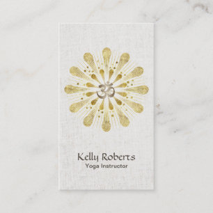 Yoga & Meditation Gold Om Sign Lotus Mandala Business Card