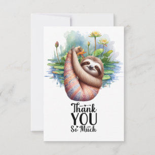 Yoga Meditation in the pond  Thank You Card