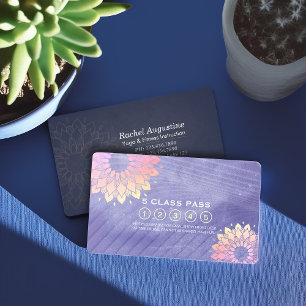 Yoga Meditation Instructor 5 Class Pass Loyalty Card