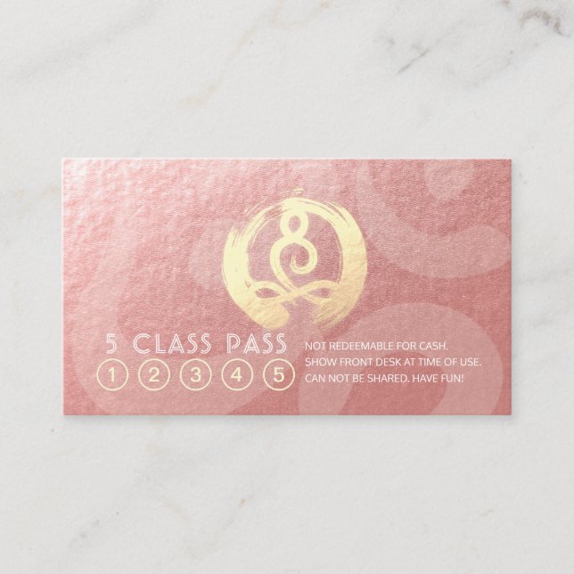 Yoga Meditation Instructor 5 Class Pass OM Loyalty (Front)