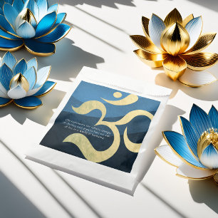 Yoga Meditation Instructor Blue and Gold OM Symbol Favour Bags