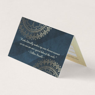 Yoga Meditation Instructor Blue Gold Mandala Price Business Card