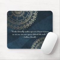 Yoga Meditation Instructor Blue Gold Mandala Quote