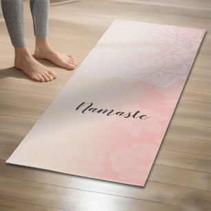 YOGA Meditation Instructor Chic Rose Gold Mandala Yoga Mat