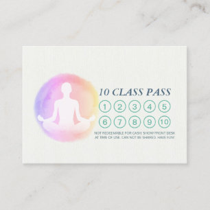 Yoga Meditation Instructor Class Pass Appointment Loyalty Card