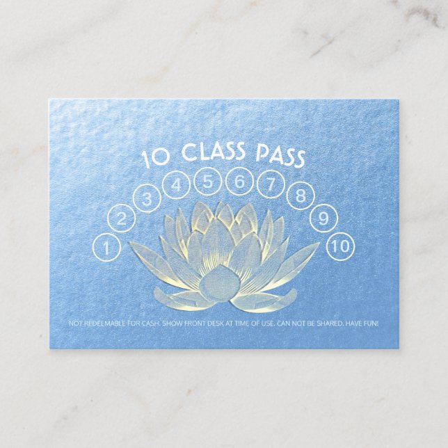 Yoga Meditation Instructor Class Pass Loyalty (Front)