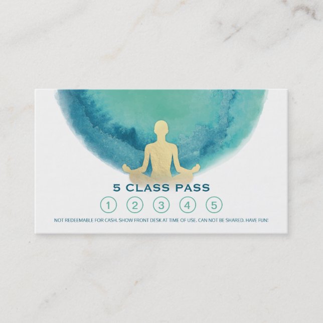 Yoga Meditation Instructor Class Pass Loyalty Card (Front)
